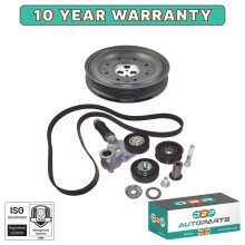 Ford Mondeo MK3 2.0/2.2 Diesel Fan Belt, Crankshaft Pulley & Tensioner Kit - Compatible with 1351731, 1491748, 1594853, 1S7Q6B319AC