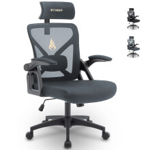 (Grey) symino BGY office chair Ergonomically designed seat with high density and Alcantara padding, adjustable headrest and armrests,gaming chair