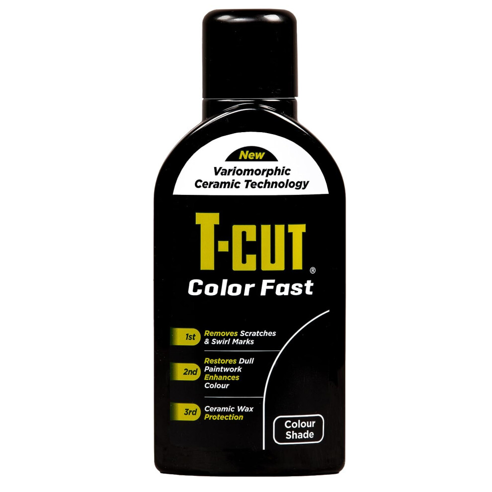 T-Cut 3 in 1 Color Fast Paintwork Restorer Car Polish, Black, 500 ml