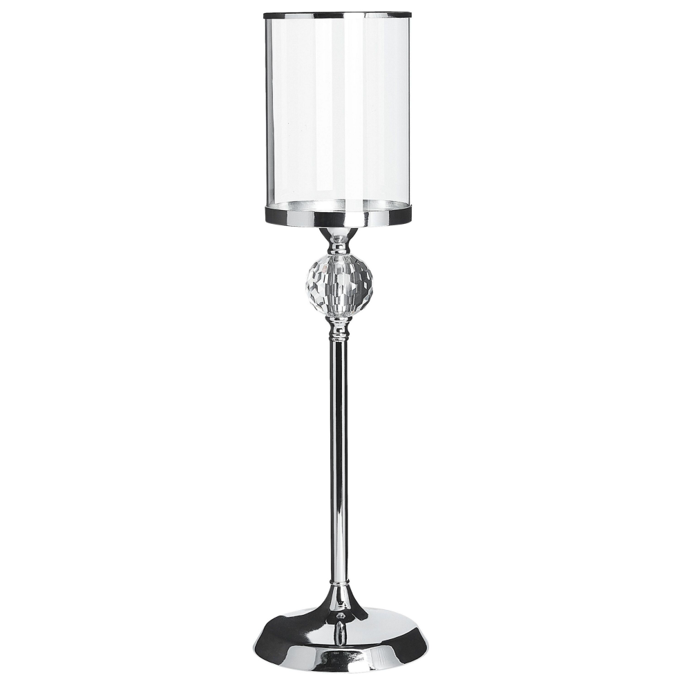 Candle Holder COTUI Glass 58 cm Silver