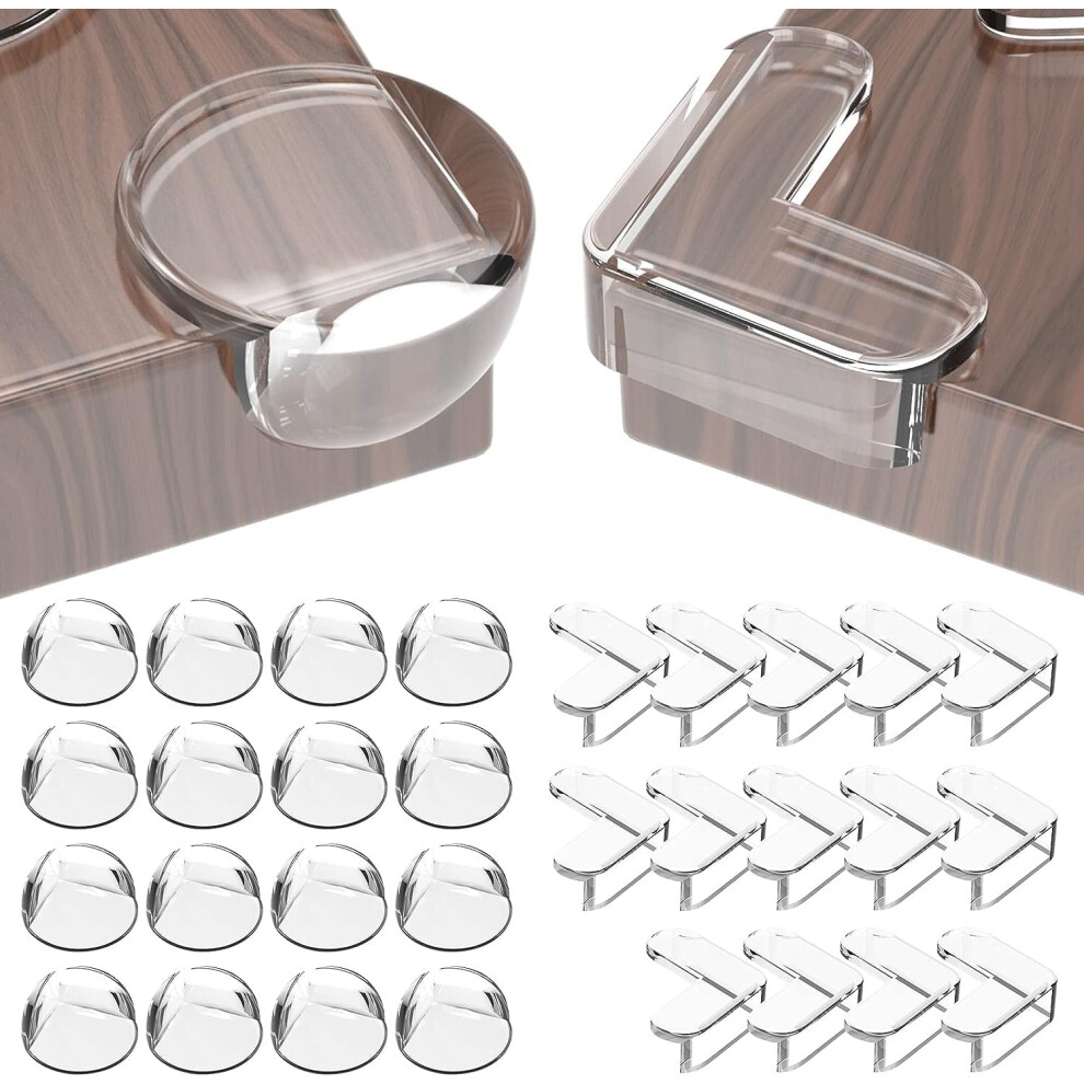 Peakally Corner Protectors for Baby 30 Pack Thick Table Furniture Edge Protectors with Strong Adhesion Table Corner Guard & Edge Safety Bumpers Clear