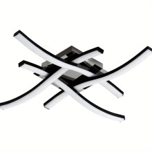 (Black) Modern LED Ceiling Light with Elegant Curved Design