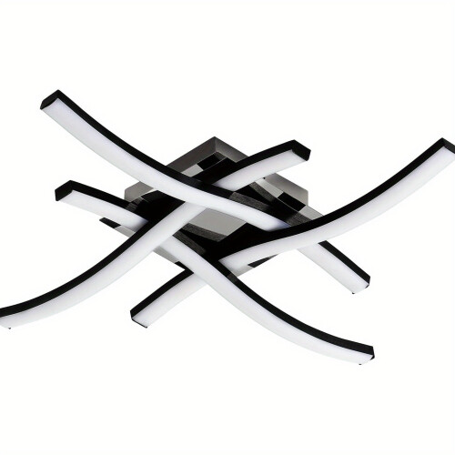 (Black) Modern LED Ceiling Light with Elegant Curved Design