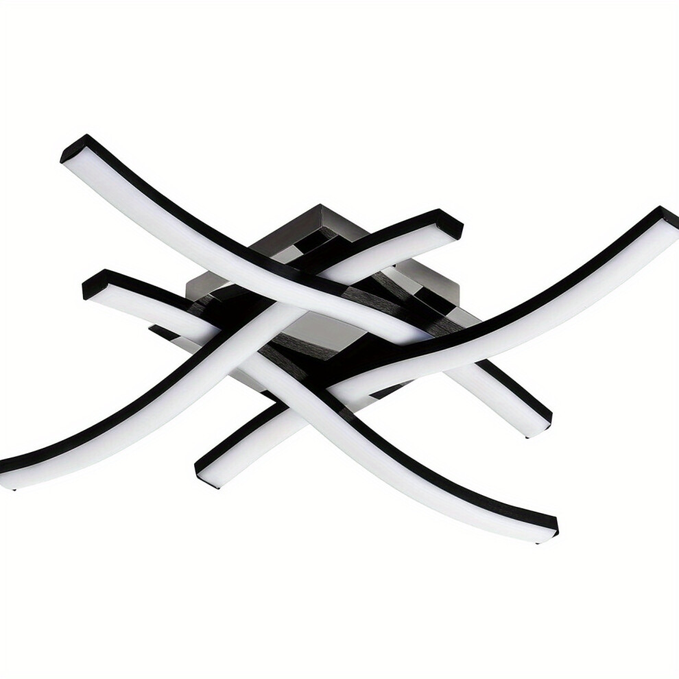Mdsrjone (Black) Modern Led Ceiling Light With Elegant Curved Design