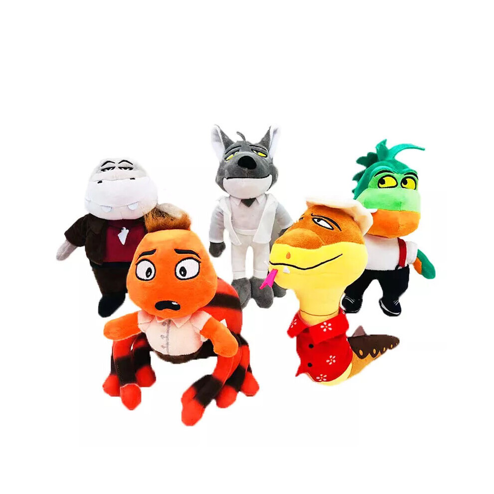 Glamdesign (5Pcs Set) 9.8'' The Bad Guys Chameleon Snake Wolf Plush Toys