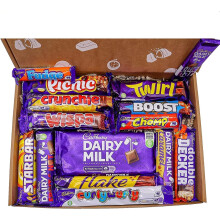Chocolate Hamper Box, with Dairy Milk, Twirl, Wispa, Chomp