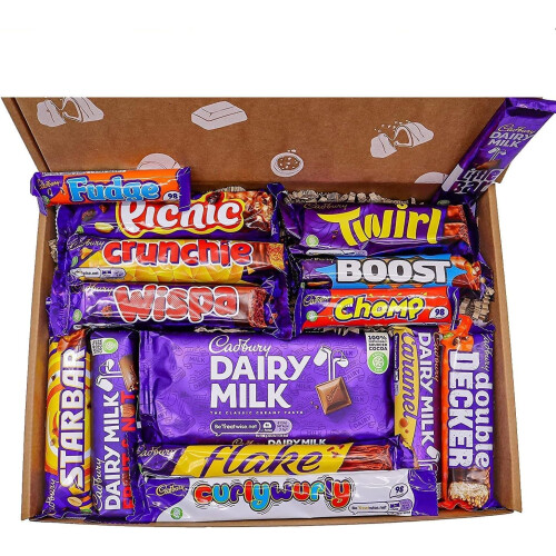 Chocolate Hamper Box, with Dairy Milk, Twirl, Wispa, Chomp