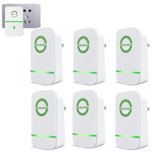 (6pcs, EU Plug) 2/4/6/8 Pcs Power Saver Energy Saver Device, Electricity Saving Device Plug In, Stop-watt Power Saver Electricity Household Appliances