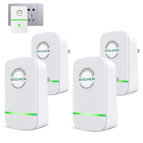 (4pcs, EU Plug) 2/4/6/8 Pcs Power Saver Energy Saver Device, Electricity Saving Device Plug In, Stop-watt Power Saver Electricity Household Appliances