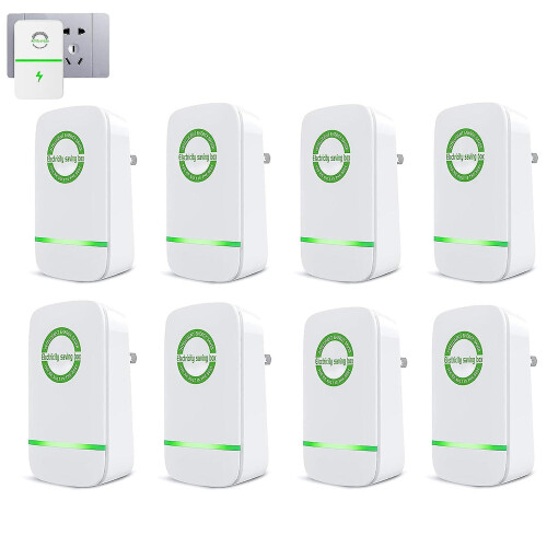 (8pcs, UK Plug) 2/4/6/8 Pcs Power Saver Energy Saver Device, Electricity Saving Device Plug In, Stop-watt Power Saver Electricity Household Appliances