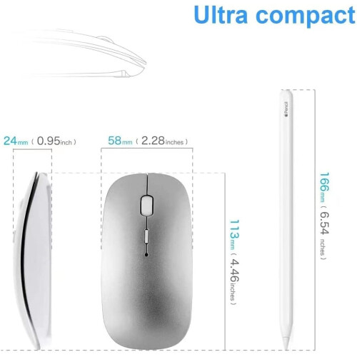 Bluetooth mouse, rechargeable noiseless mini wireless mouse 1