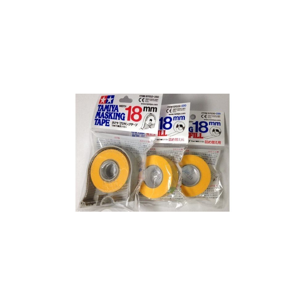 Tamiya 18Mm Masking Tape With 2Pcs Refill By