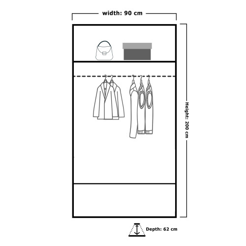 MN Furniture (White, 90cm) MN FUNITURE Hamburg Sliding Wardrobe - LED Light 2