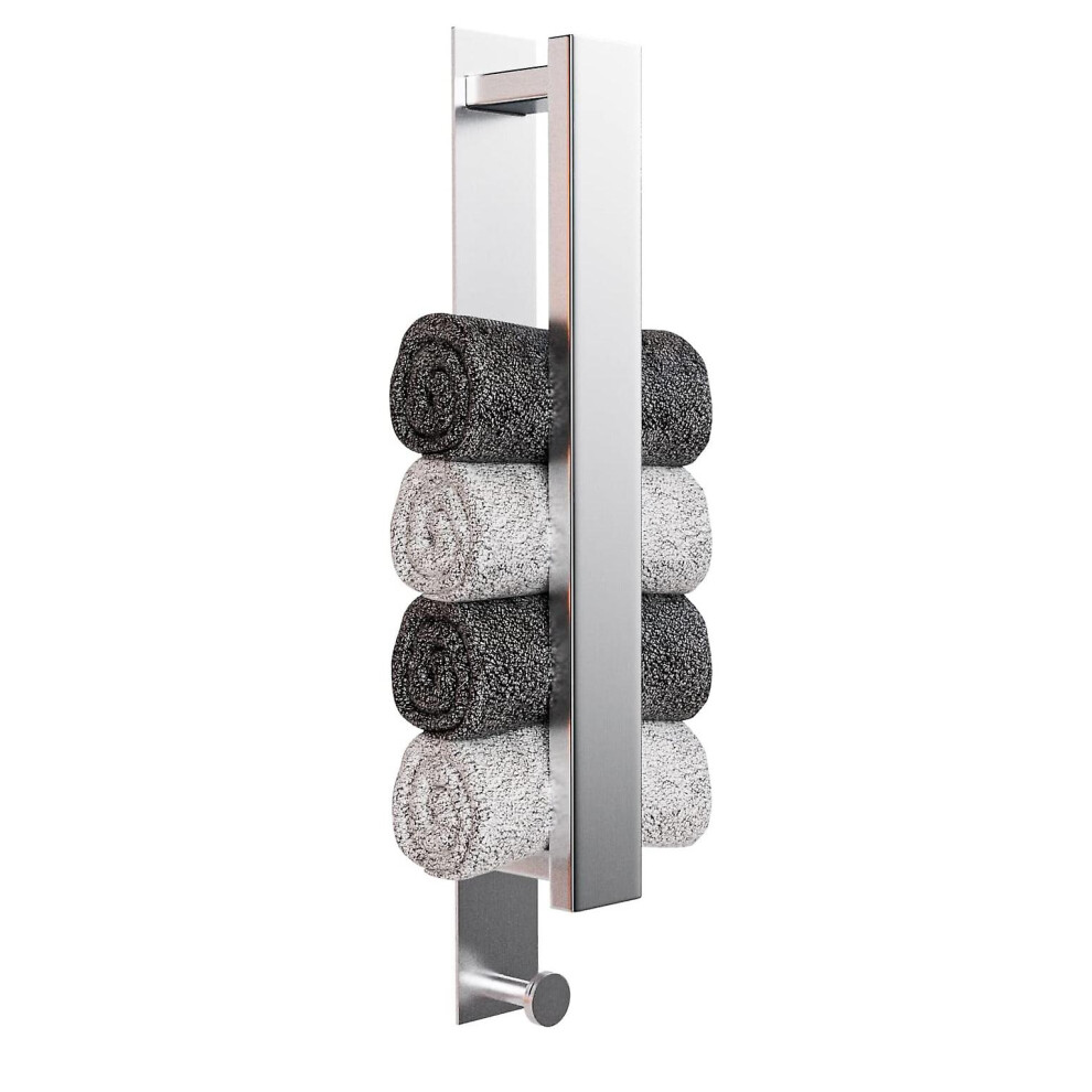 Towel Holder Without Drilling, Bathroom Towel Holder, Self-adhesive Guest Towel Holder, Wall Towel Holder With 2 Towel Hooks For Bathroom And Kitchen