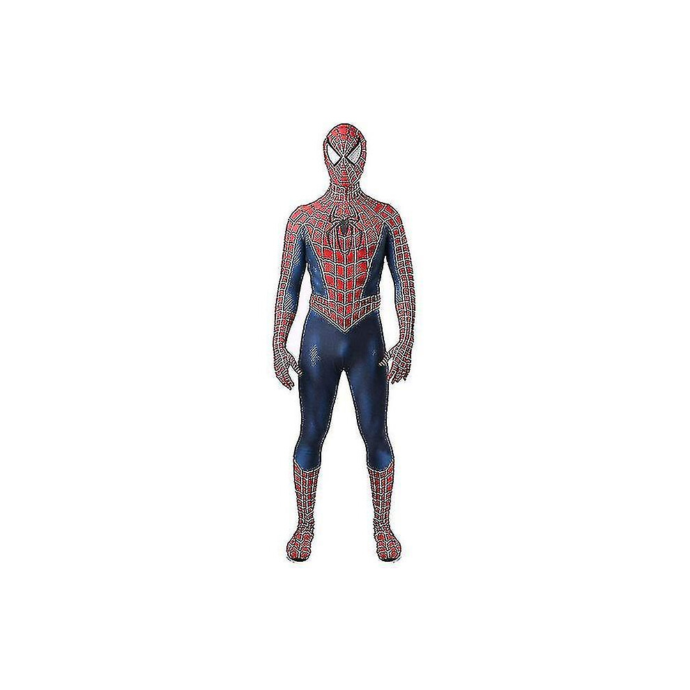 (, 120) Black/ Tobey Maguire Spiderman Costume - Perfect For Cosplay Halloween (Adults/Kids) Red