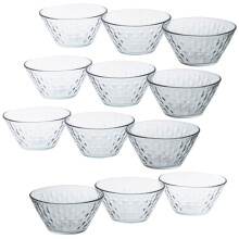 (12 Bowls) Glass Dessert Ice Cream Stacking Bowl Serving Dish