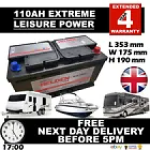12V 110AH LEISURE BATTERY HEAVY DUTY LOW HEIGHT (110 AH AMP) 110 AMP DUAL PURP