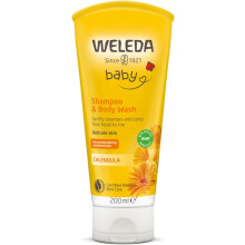 Weleda Baby Shampoo Wash w. Calendula Sensitive Kids Shampoo Baby Bath Wash Baby Face Wash baby Shower Cream in One by Weleda Baby Skincare 200ml