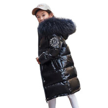 (Black, 15-16 Years) Kids Girls Coat Padded Winter Watertight Jacket UK