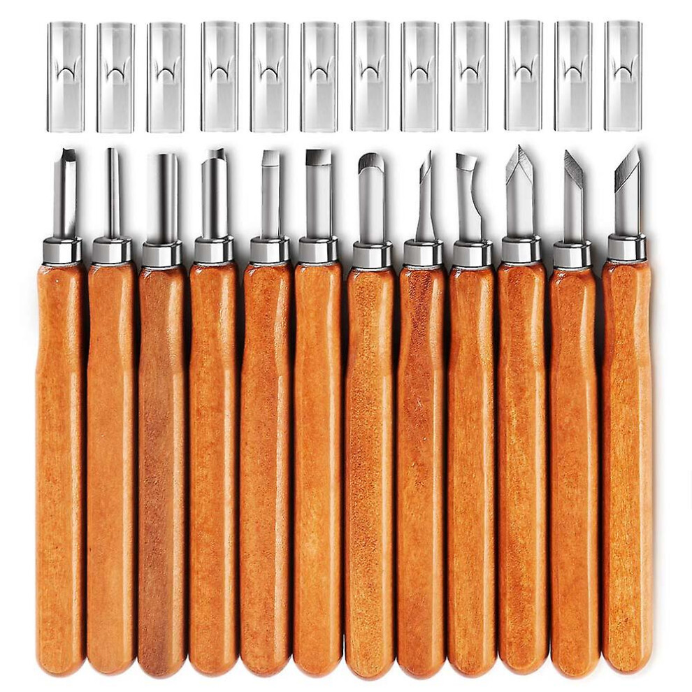 12 Set Carbon Steel Wax And Wood Carving Tools Kit - For Crafts And Beginners