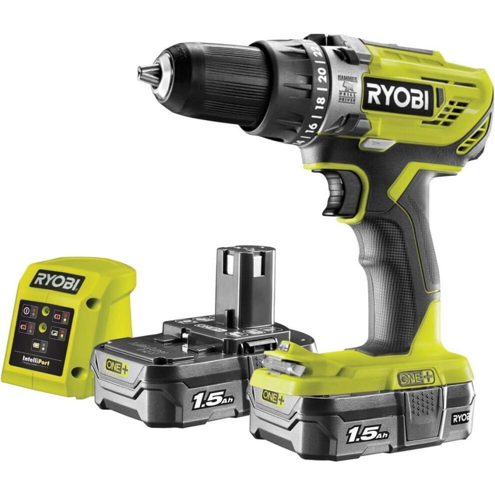 Ryobi R18pd3-215Gz 18 V One+ Cordless Combi Drill Starter Kit (2 X 1.5 Ah)