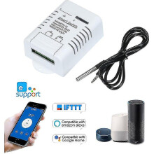 Ewelink Th-16 Smart Wifi Switch 16a/3500w Temperature Monitoring Wireless Home Automation Kit With Ds18b20 Waterproof Temperature Sensor Compatible Wi