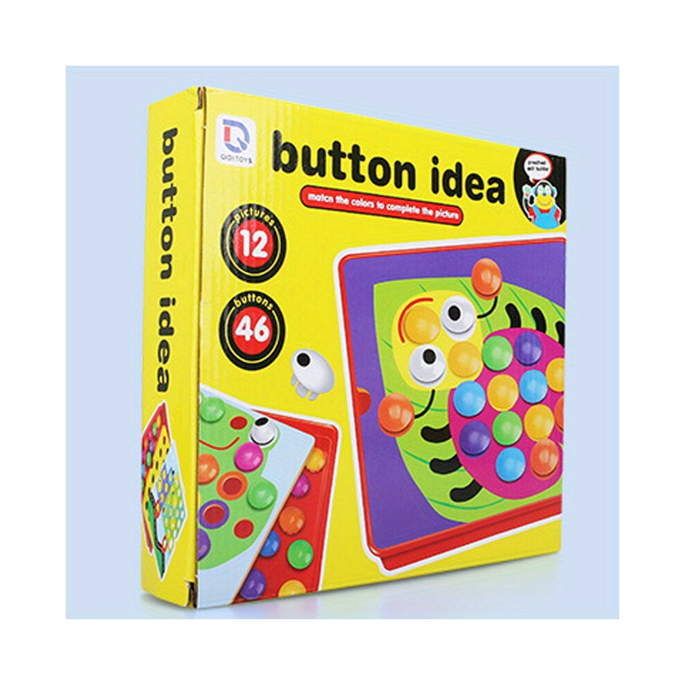 Mdsrjone (A) Button Art Mosaic Pegboard For Toddlers - Fun And Educational Crafts Activity Game