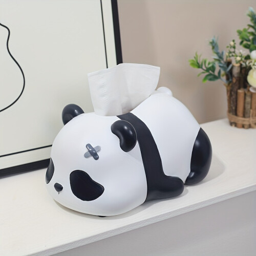 (Panda Tissue Box) Cute Panda Tissue Box, Desktop Tissue Holder, Tissue Storage Box
