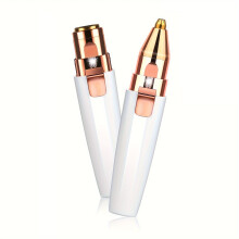 (White) Eyebrow Trimmer, 2 In 1 Eyebrow Razor Painless Hair Remover