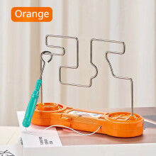 (Orange) Buzz Wire Game Collision Electric Shock Maze Touch Game Toy For Family Party