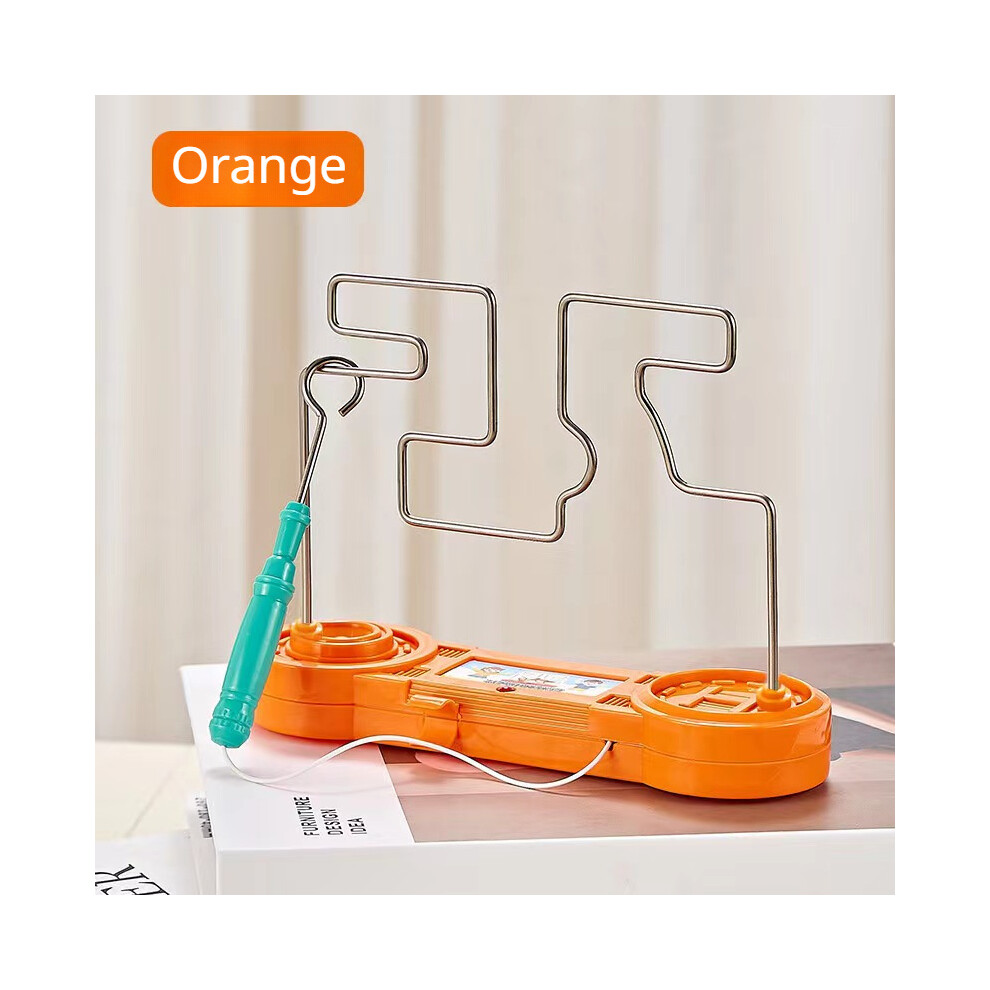 Srj Star (Orange) Buzz Wire Game Collision Electric Shock Maze Touch Game Toy For Family Party
