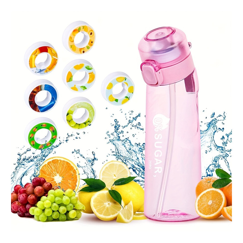 (Pink) 650mL Fruit Aroma Drinking Bottle With 1 Flavor Po, Ideal For Fitness, Outdoor-image-OPC-PDRD6DF-NEW