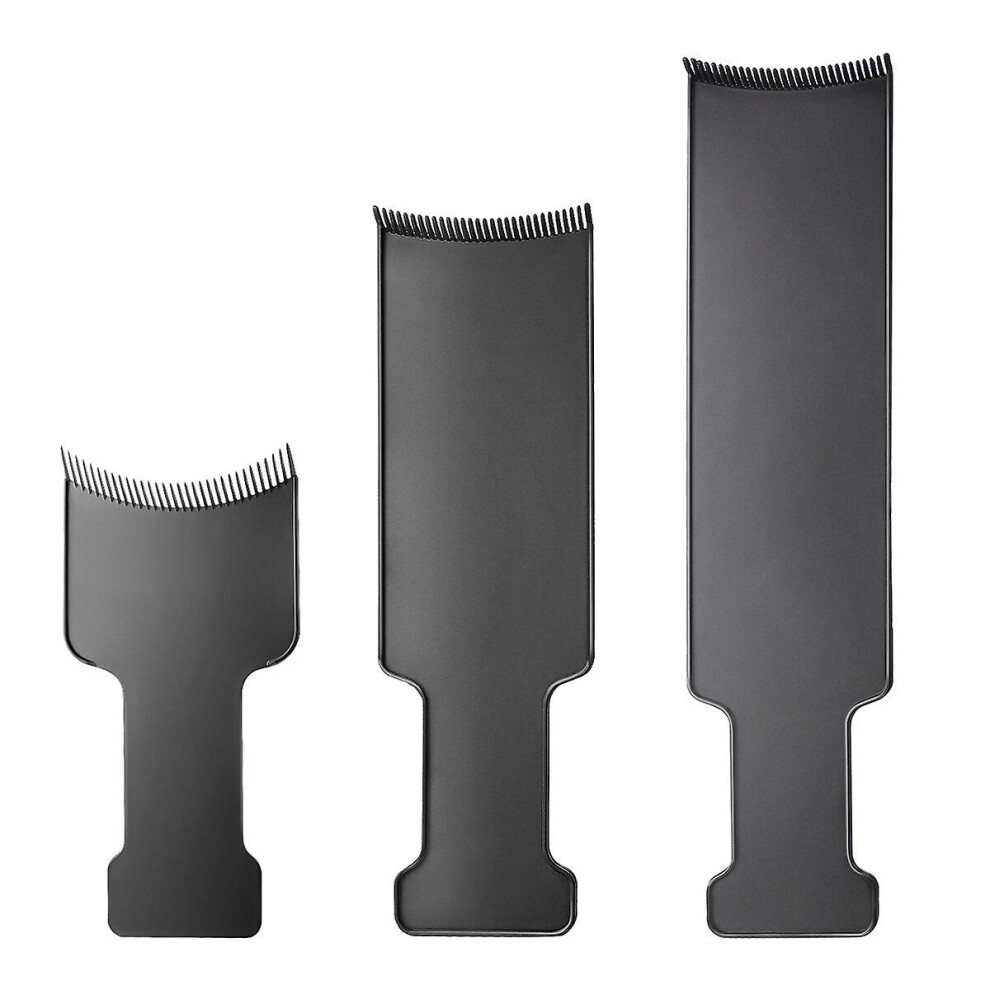Black Lurrose 3Pcs Long Board Hair Coloring Comb Hairbrush For Dyeing Diy Hairdressing Tint Hair Brush Tool (Black)
