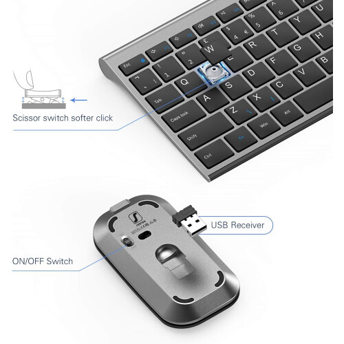 Rechargeable Wireless Keyboard Mouse 2