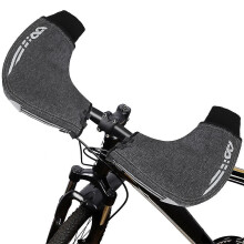 (grey) 1 Pair Of Bicycle Handlebar Warm Gloves Windproof Motorcycle Mittens Cold Weather Hand Warmers For