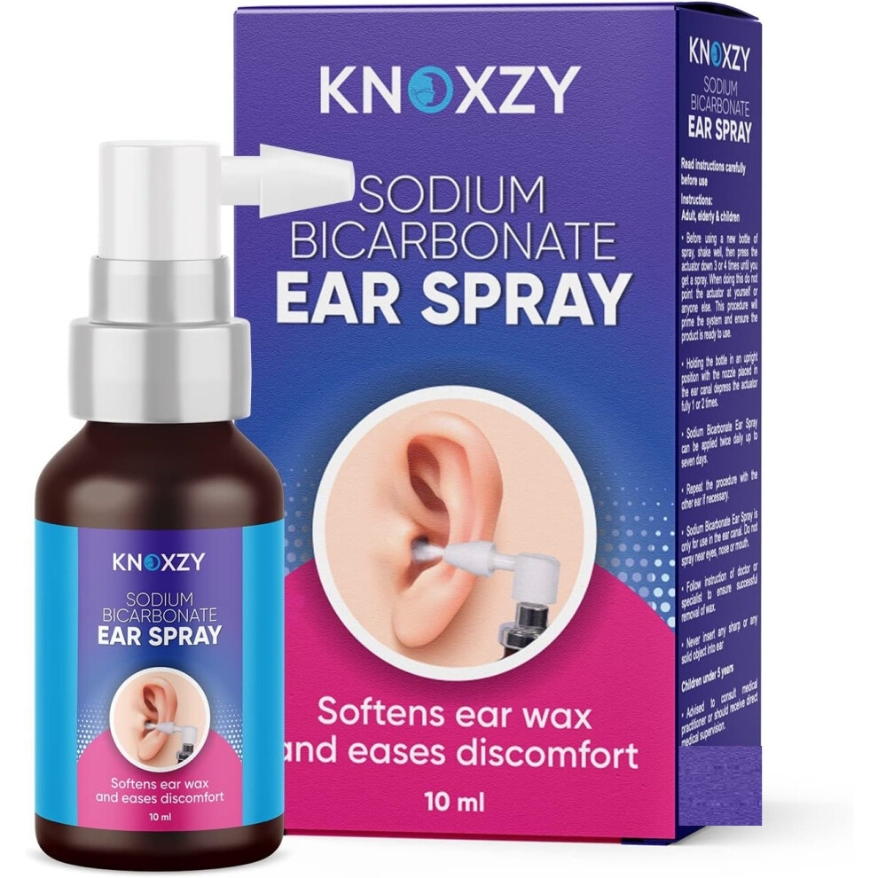 Knoxzy Store Knoxzy Sodium Bicarbonate Ear Spay, Ear Wax Remover For Clogged Ear Relief And Swimmers Ear 10Ml