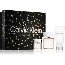 Calvin Klein Euphoria Men Gift Set 100ml EDT Spray + Aftershave Balm 100ml + Eau De Toilette 15ml