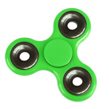(Green) Tri Triangle Fidget Hand Finger Spin Spinner Widget Focus Toy EDC Pocket Desktoy Plastic Gift for AD