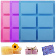2 Pack Silicone Soap Molds, 6 Cavities Silicone Baking Mold Cake Pan