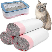 30 X Cat Litter Tray Liners With Drawstrings Scratch Resistant And Leak Proof Cat Litter Bags Medium Litter Box Liners A
