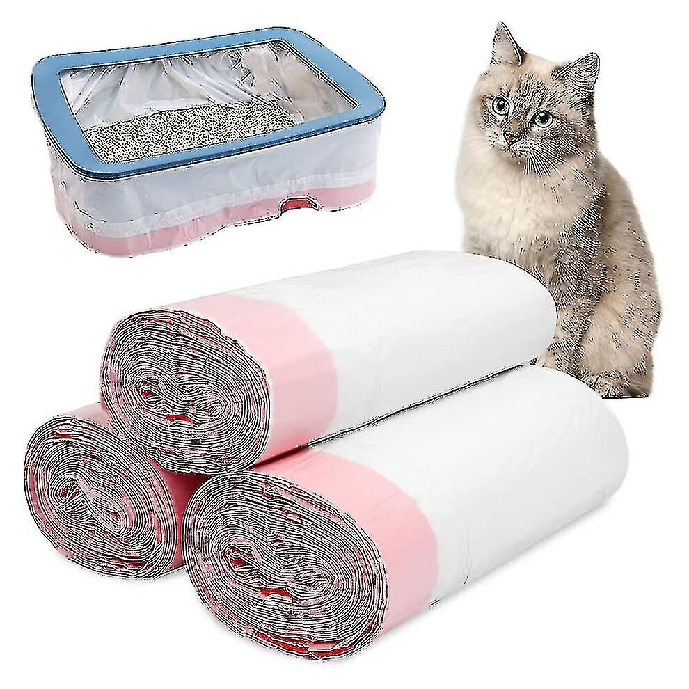30 X Cat Litter Tray Liners With Drawstrings Scratch Resistant And Leak Proof Cat Litter Bags Medium Litter Box Liners A