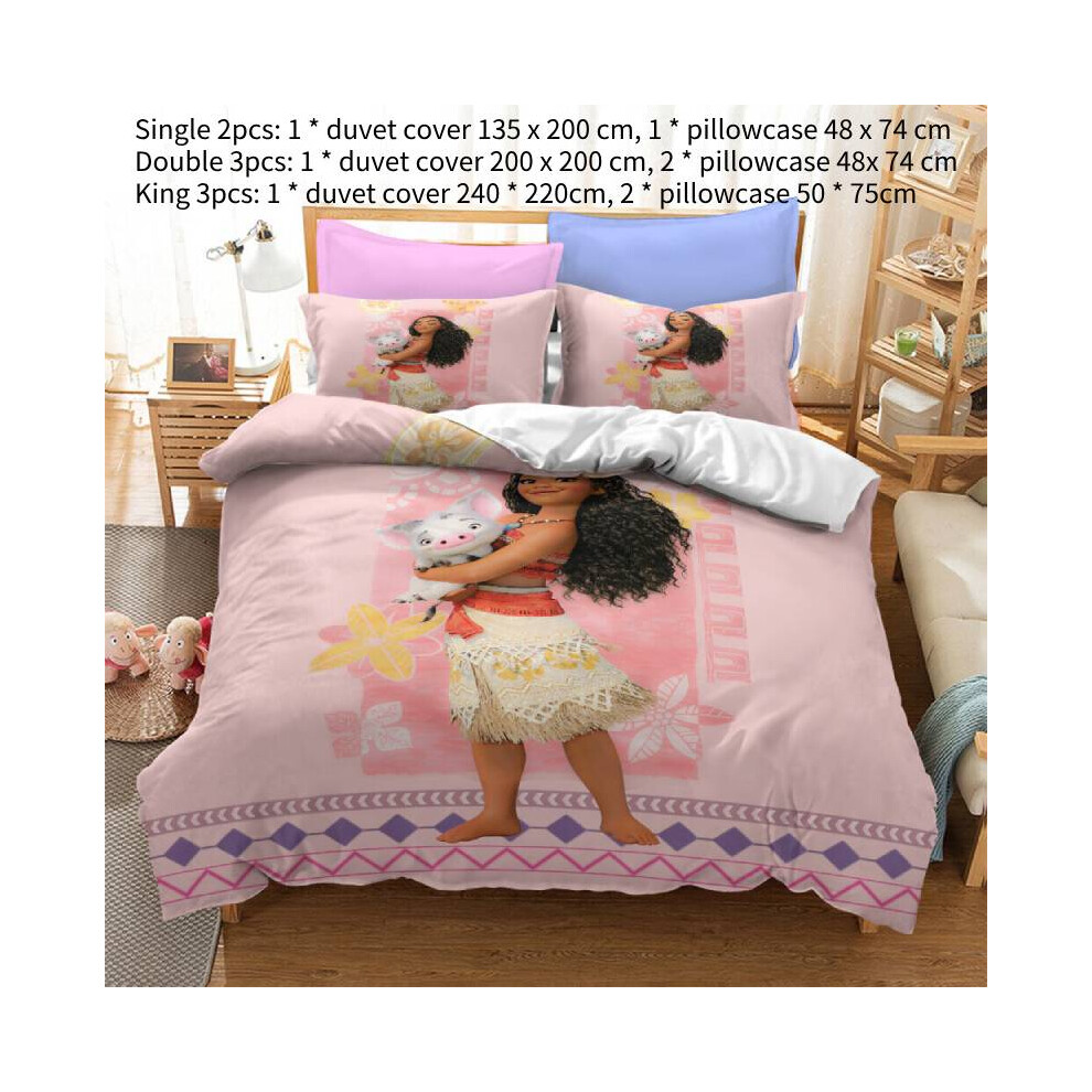 (Double) Singalong Moana Printing Single Double King Duvet Cover Home Furnishing Bedding