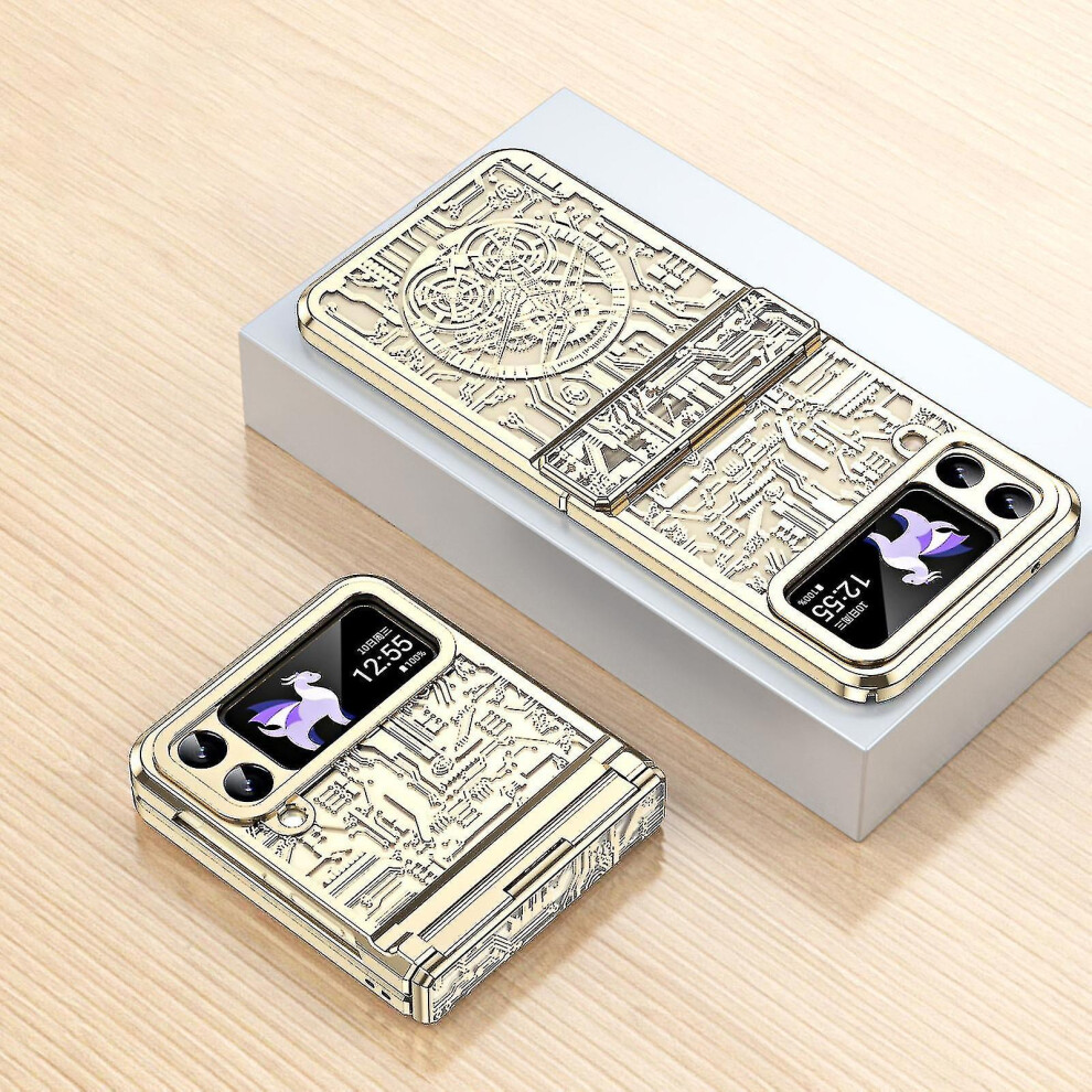 (Gold) Galaxy Z Flip 5 Case, Samsung Z Flip 5 Case Hinge Protection Shockproof Protective Case For Galaxy Flip 5 5G Gold 9171363050351