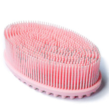 Silicone Body Scrubber Exfoliating Bath Body Brush For Shower, Pink