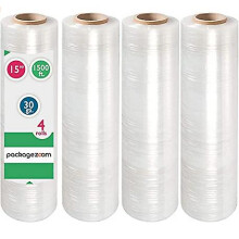 Stretch Film/wrap 15*1200ft 500% Stretch Clear Cling Durable 4pcs