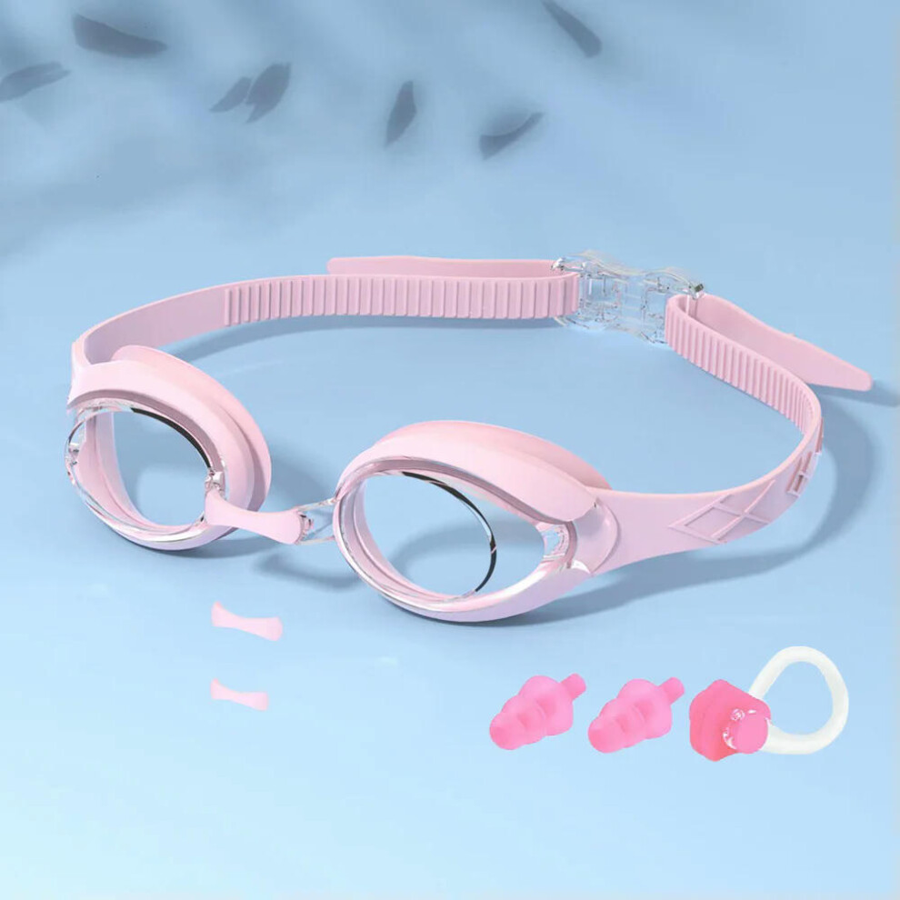 (Pink) Kids Swimming Goggles Waterproof Swim Eyewear Glasses Anti-fog&Leak Girls Boys Youth Quick Adjustable Strap Age 3-14 Years Old