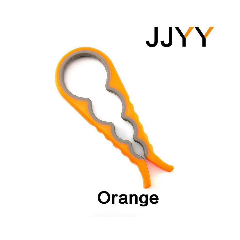 (Style A Orange) JJYY Multi-functional Home Kitchen Can Opener Non-slip Twist Bottle Opener Lid Opening Tool Kitchen Supplies