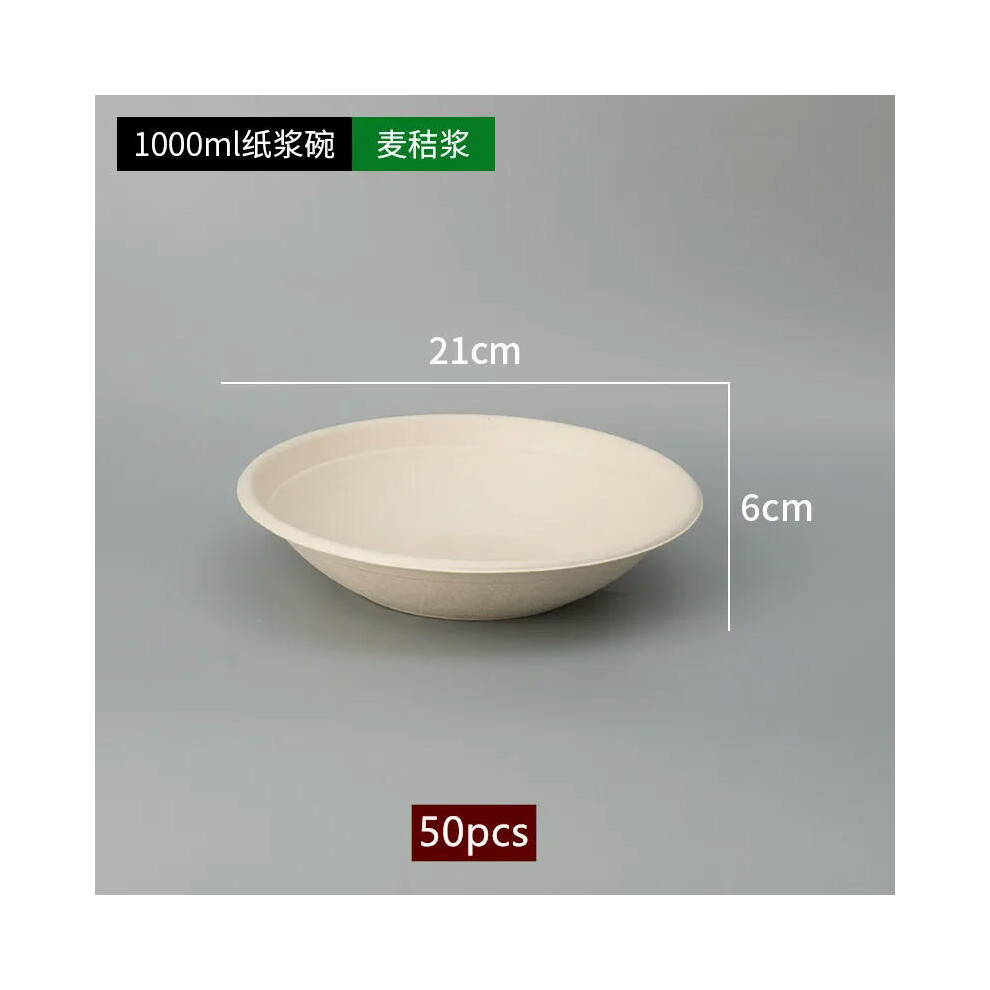 (C2, 50pcs) 50pcs Degradable Disposable Plates Company Family Gathering Dinner Plate and Bowl Thickened Paper Tableware Kitchen Accessories