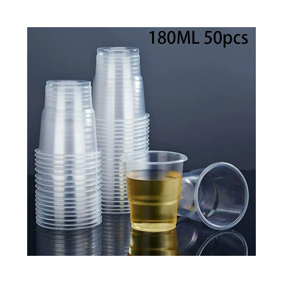 50PCS Disposable Clear Plastic Cup Outdoor Picnic Birthday Kitchen Party Tableware Party Plastic Cups For Cold Drinks