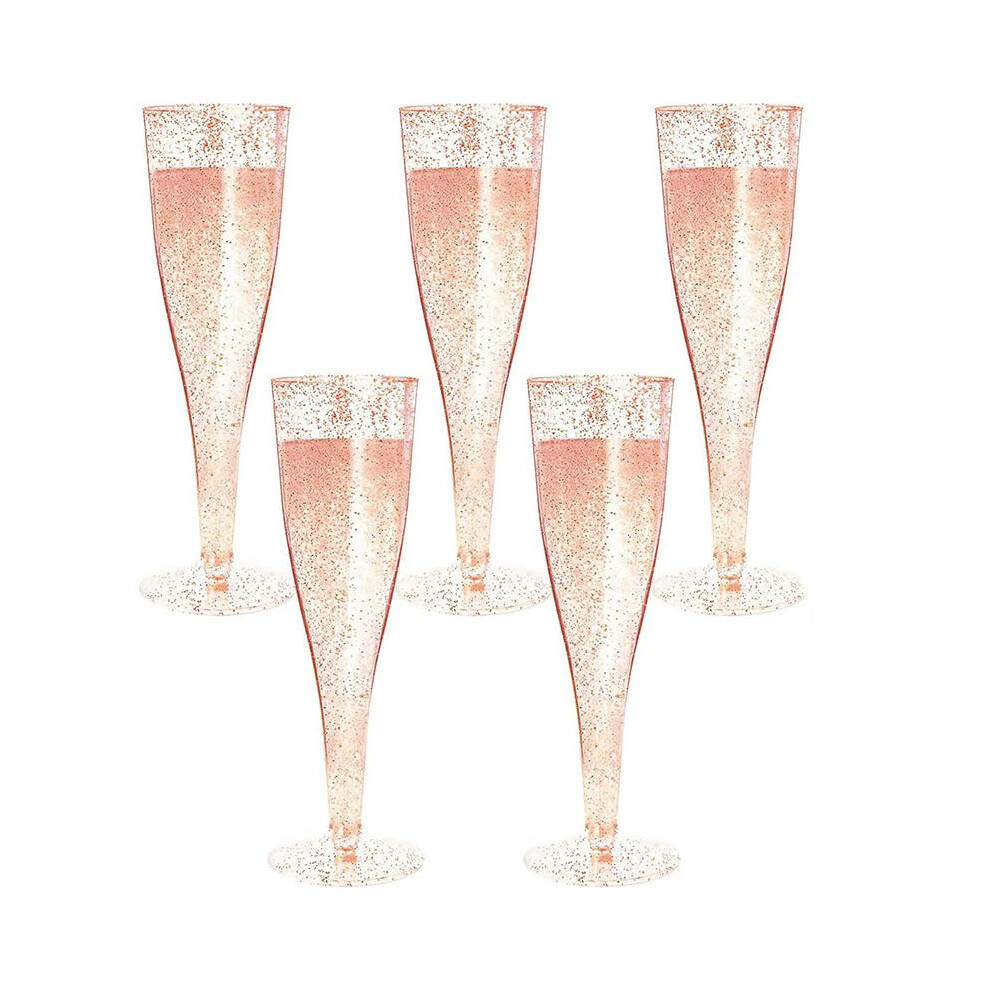 (03) 5pcs 4.5OZ/135ml Plastic Champagne Flutes Disposable Goblet Clear Cocktail Red Wine Glasses Wedding Party Cocktail Cup Supplies